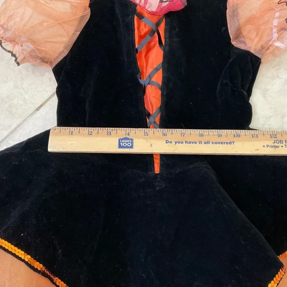 Chasing Fireflies Girls Halloween Costume Dress Size 8 Witch Fairy Orange Black